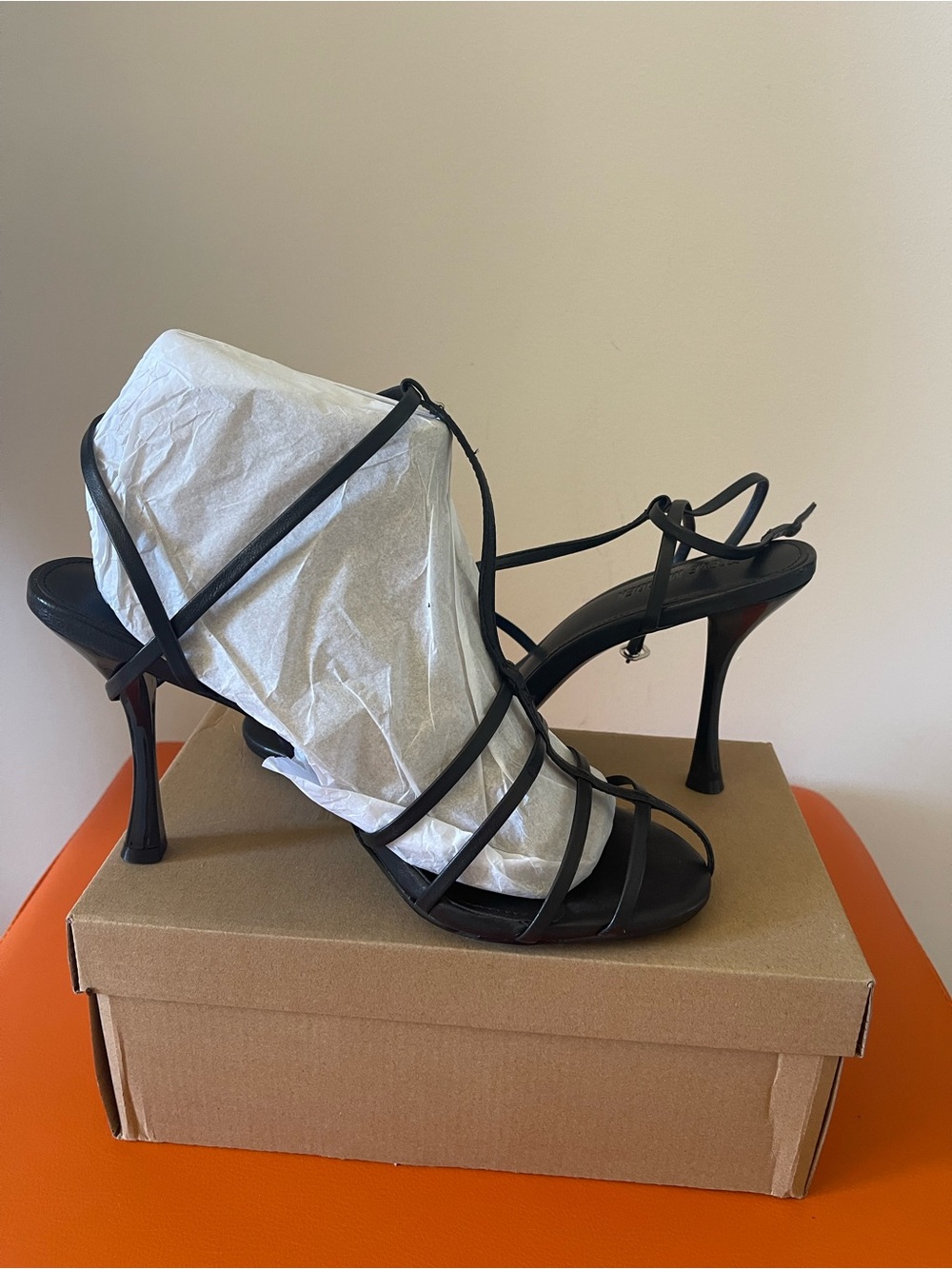 Steve Madden Black Strappy Stiletto Heels - Women